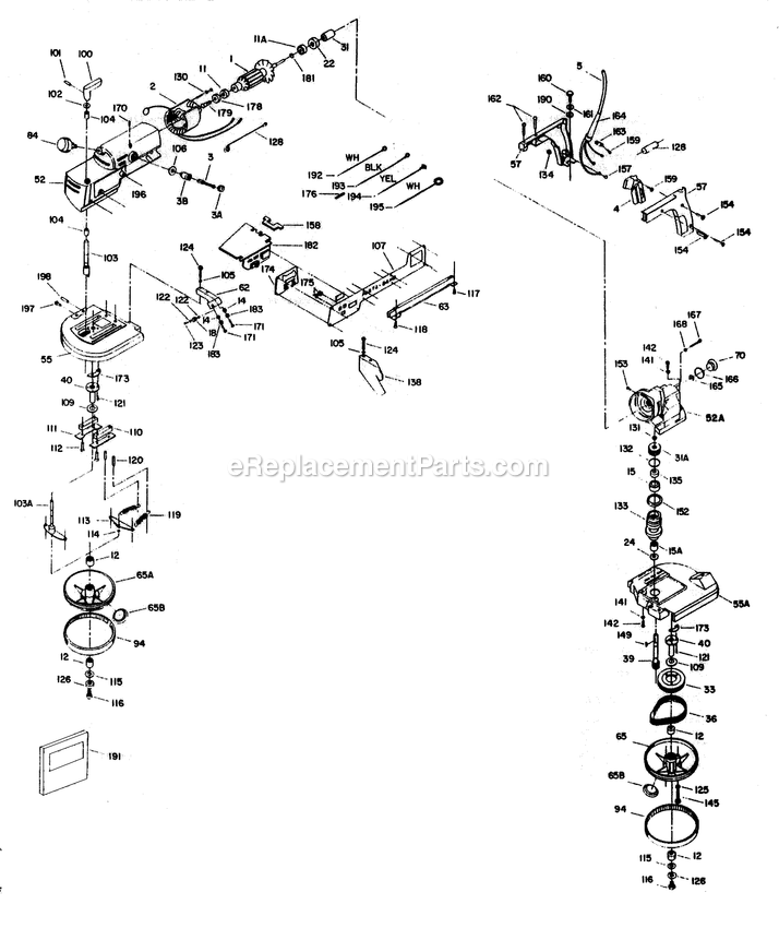 Porter Cable 736 (Type 1) Speedtronic P-Band Power Tool Page A Diagram
